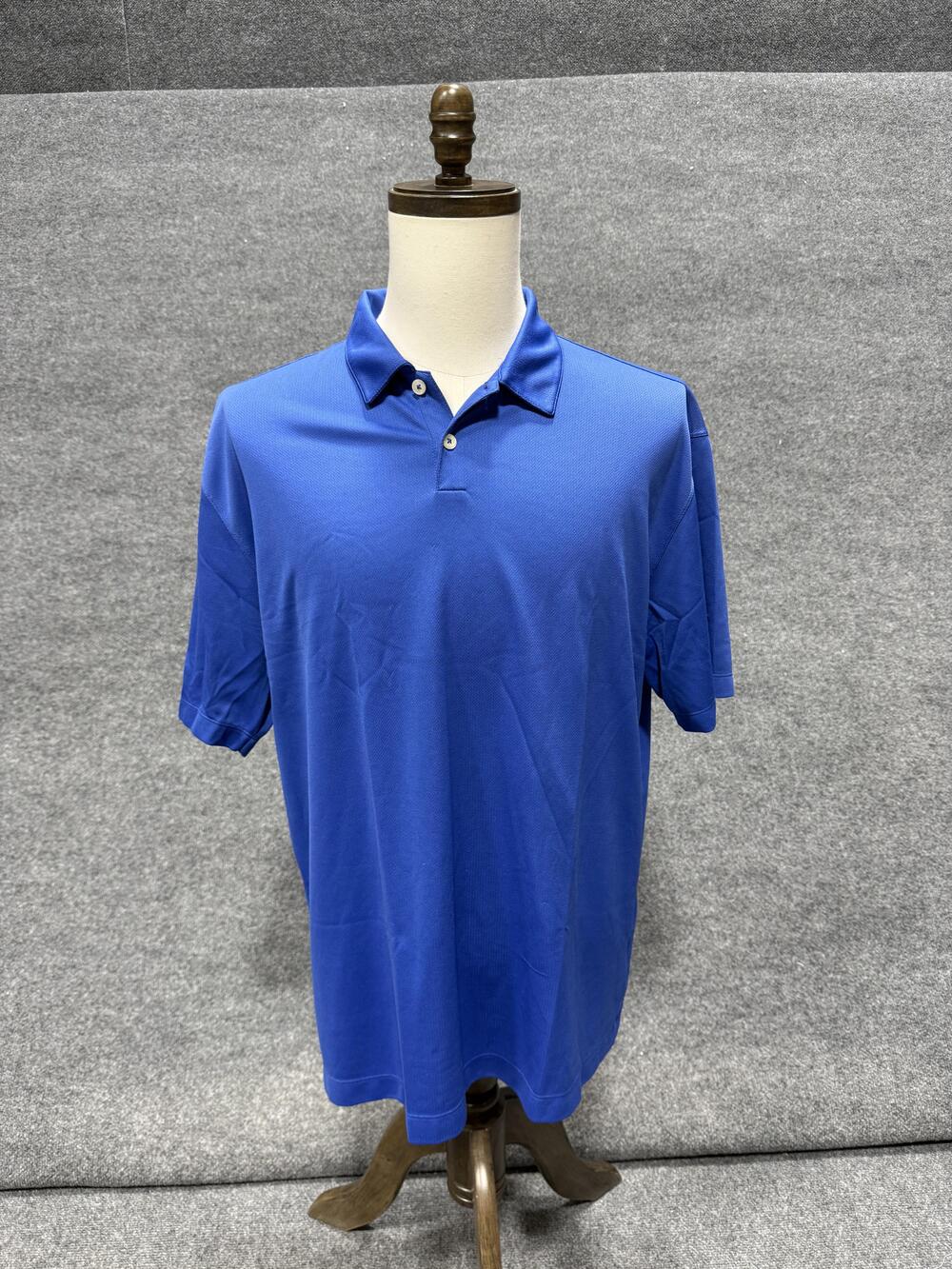Nike Golf Dri-FIT Polo Shirt Mens XL Blue Solid Short Sleeve Performance Top